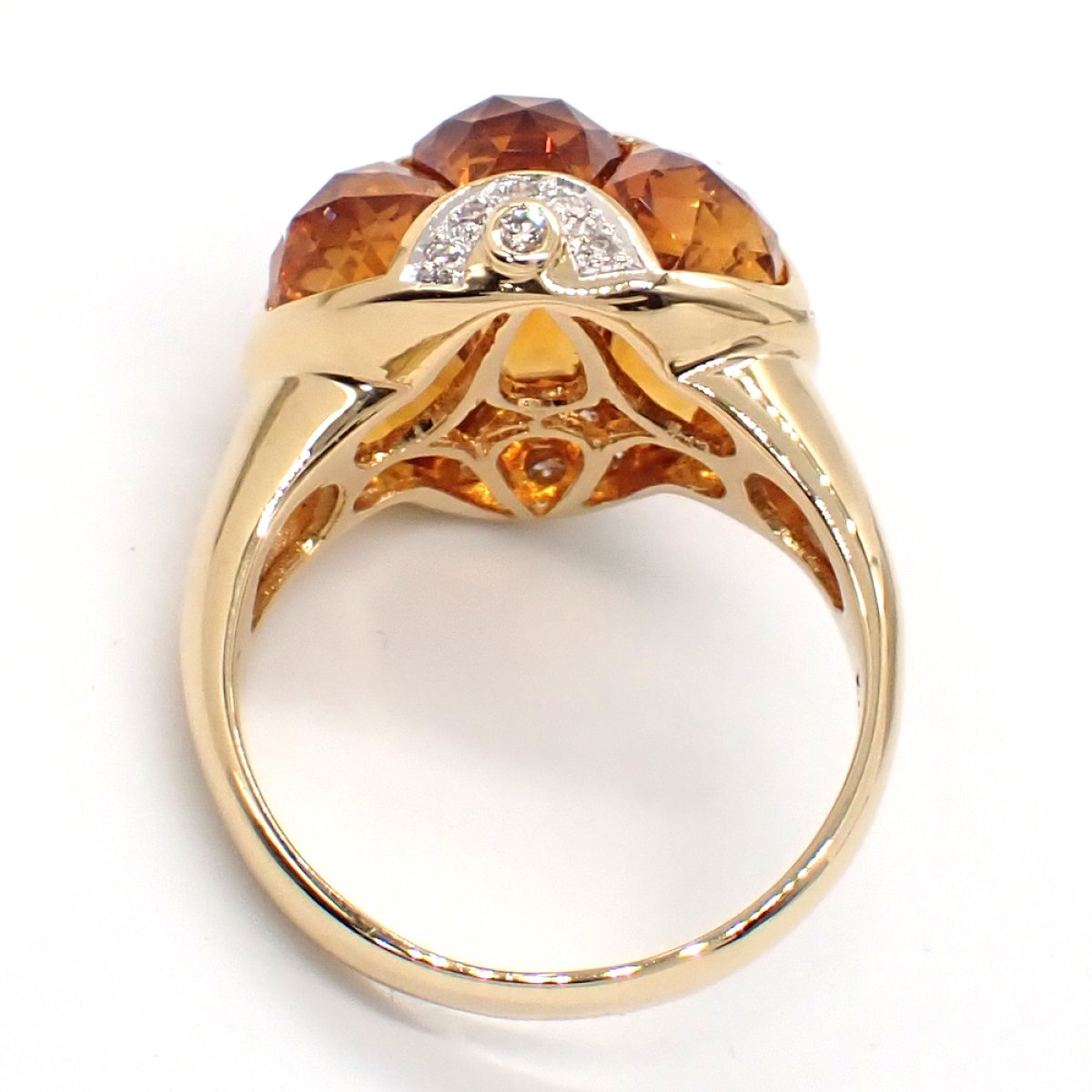 画像3: K18 ゴールド　K18YG イエローゴールドゴールド　シトリン 8.21ct　ダイヤモンド 0.17ct 　指輪　中古　美品　新品仕上済　ソーティング付　ジュエリー レディース　ダイヤ　リング 11月誕生石　天然クオーツ　質屋