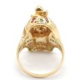 画像4: K18YG イエローゴールド  ダイヤモンド 0.14ct　ルビー 0.24ct　エメラルド 0.15ct　指輪 エジプト　王　ファラオ ツタンカーメン　中古　美品　質屋　ジュエリー　リング　レディース　ダイヤ 7月誕生石 (4)