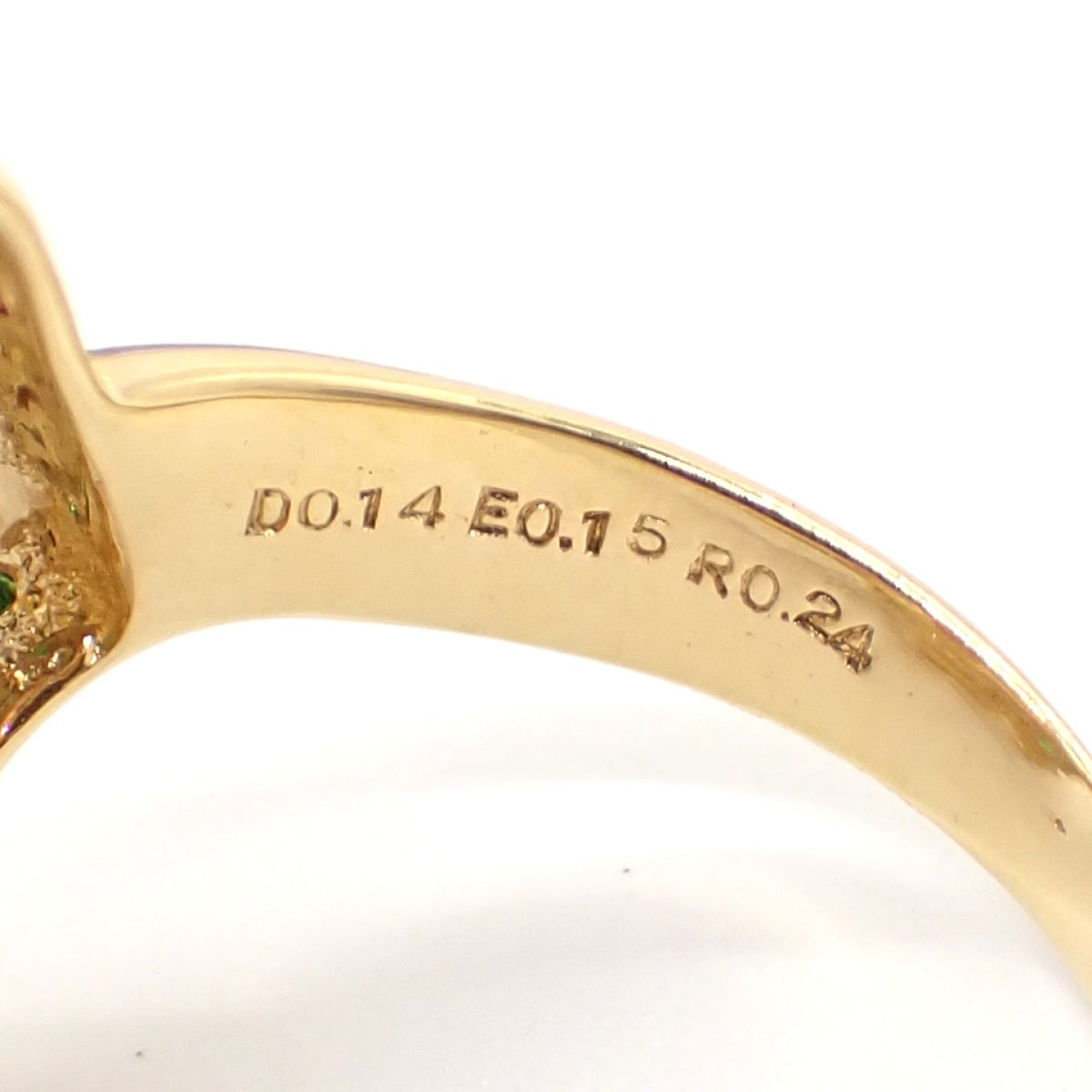 画像5: K18YG イエローゴールド  ダイヤモンド 0.14ct　ルビー 0.24ct　エメラルド 0.15ct　指輪 エジプト　王　ファラオ ツタンカーメン　中古　美品　質屋　ジュエリー　リング　レディース　ダイヤ 7月誕生石