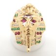 画像1: K18YG イエローゴールド  ダイヤモンド 0.14ct　ルビー 0.24ct　エメラルド 0.15ct　指輪 エジプト　王　ファラオ ツタンカーメン　中古　美品　質屋　ジュエリー　リング　レディース　ダイヤ 7月誕生石 (1)