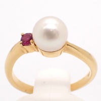 K18 ゴールド　真珠　約7ｍｍ　指輪 　中古　レディース　ジュエリー　リング　質屋　可愛い　パール　6月誕生石