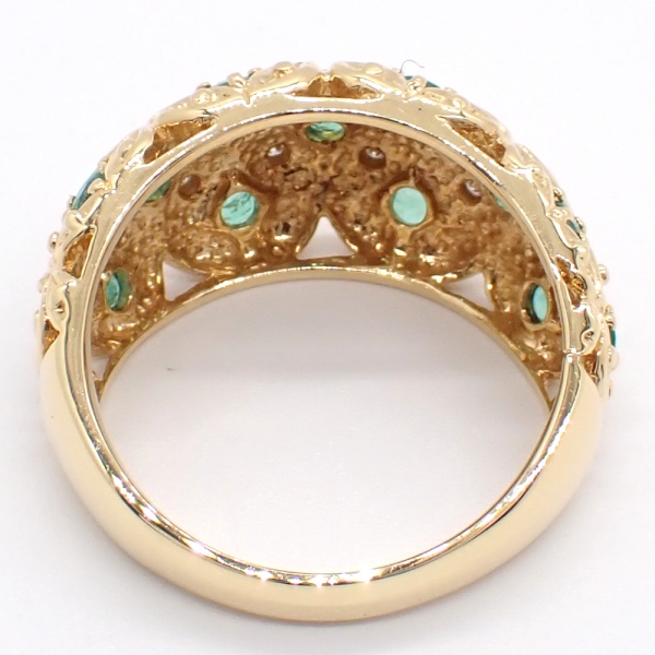 画像4: K18 ゴールド　エメラルド 0.40ct ダイヤモンド 0.08ct 指輪 　中古　新品仕上済　美品　レディース　ジュエリー　ダイヤ　リング　質屋　艶やか　豪華 　アンティーク調　5月誕生石