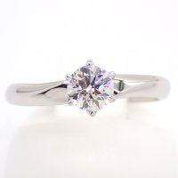 Pt900 プラチナ ダイヤモンド 0.359ct 指輪　鑑定書付 立爪　ハート＆キュービット　中古　美品　新品仕上済　　ダイヤ　リング　レディース　ジュエリー　6本爪　4月誕生石　質屋