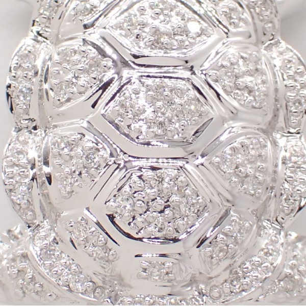 画像3: K18WG ホワイトゴールド　ダイヤモンド トルマリン　 ブローチ　ペンダント　中古　美品　レディース　メンズ　ジュエリー　かめ　亀　縁起物　ダイヤ　質屋