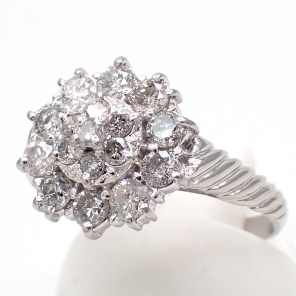 画像2: Pt900 プラチナ ダイヤモンド 1.00ct 指輪 フラワー　 中古　美品　ジュエリー　1カラット　レディース　4月誕生石　ダイヤ　リング　お花　質屋