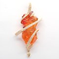 K18 ゴールド　 天然オパール　ファイアオパール 14.32ct　ダイヤモンド ルビー サファイア ペンダント　トップ　鑑別書付　中古　美品　ジュエリー　ダイヤ　レディース　10月誕生石　質屋