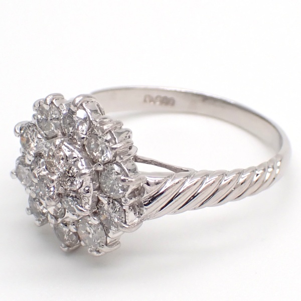 画像3: Pt900 プラチナ ダイヤモンド 1.00ct 指輪 フラワー　 中古　美品　ジュエリー　1カラット　レディース　4月誕生石　ダイヤ　リング　お花　質屋