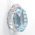 画像2: Pt900 プラチナ 大粒 天然アクアマリン 25.78ct ダイヤモンド 0.10ct ペンダント　トップ　ソーティング付　中古　美品　ジュエリー　ダイヤ　レディース　3月誕生石 質屋 (2)