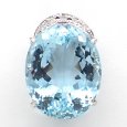 画像1: Pt900 プラチナ 大粒 天然アクアマリン 25.78ct ダイヤモンド 0.10ct ペンダント　トップ　ソーティング付　中古　美品　ジュエリー　ダイヤ　レディース　3月誕生石 質屋 (1)