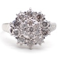 画像1: Pt900 プラチナ ダイヤモンド 1.00ct 指輪 フラワー　 中古　美品　ジュエリー　1カラット　レディース　4月誕生石　ダイヤ　リング　お花　質屋 (1)