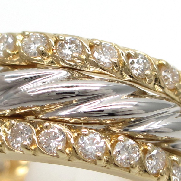 画像3: K18YG イエローゴールド　Pt900 プラチナ ダイヤモンド 0.50ct 指輪 中古　美品　新品仕上済　ジュエリー　レディース　ダイヤ　コンビ リング 4月誕生石 綺麗　質屋