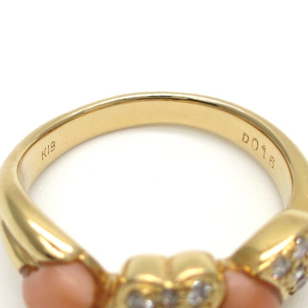 画像4: K18YG イエローゴールド ダイヤモンド 0.16ct 指輪 　中古　美品　レディース　ジュエリー　ダイヤ　リング　質屋　4月誕生石　ハート　アクセサリー