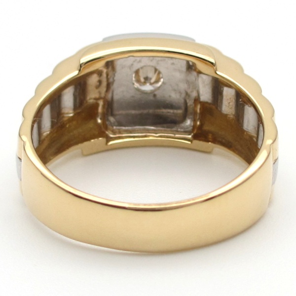 画像4: K18 Pt900 ゴールド　プラチナ ダイヤモンド 0.142ct 指輪 メンズ　#17 中古　美品　ジュエリー　ダイヤ　リング　質屋 メンズジュエリー　サイズ17号 　コンビ