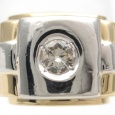 画像2: K18 Pt900 ゴールド　プラチナ ダイヤモンド 0.142ct 指輪 メンズ　#17 中古　美品　ジュエリー　ダイヤ　リング　質屋 メンズジュエリー　サイズ17号 　コンビ (2)