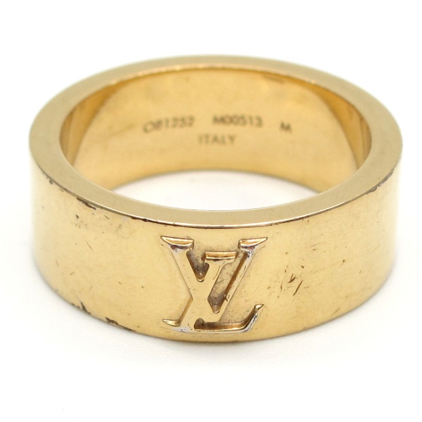 画像1: 【LOUIS VUITTON】ルイ・ヴィトン　バーグ・LVインスティンクト M00513 OB1252 アクセサリー リング 指輪 1本　M　ゴールドGP　 中古　質屋 メンズリング　ブランドジュエリー