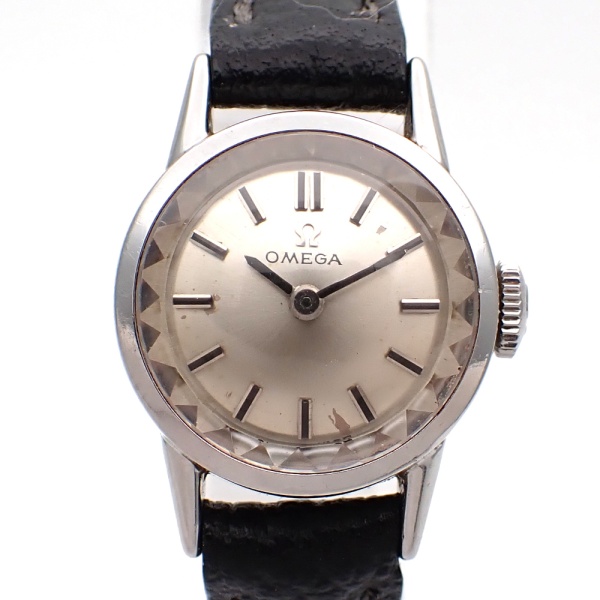 画像1: OMEGA オメガ アンティーク レディース カットガラス 手巻き機械式 cal.483 腕時計