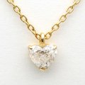 K18 ゴールド　ダイヤモンド 0.433ct　ハートシェイプ　ペンダント付ネックレス　中古　レディース　ジュエリー　ダイヤ　4月誕生石　ハート　お洒落　スライドチェーン　質屋