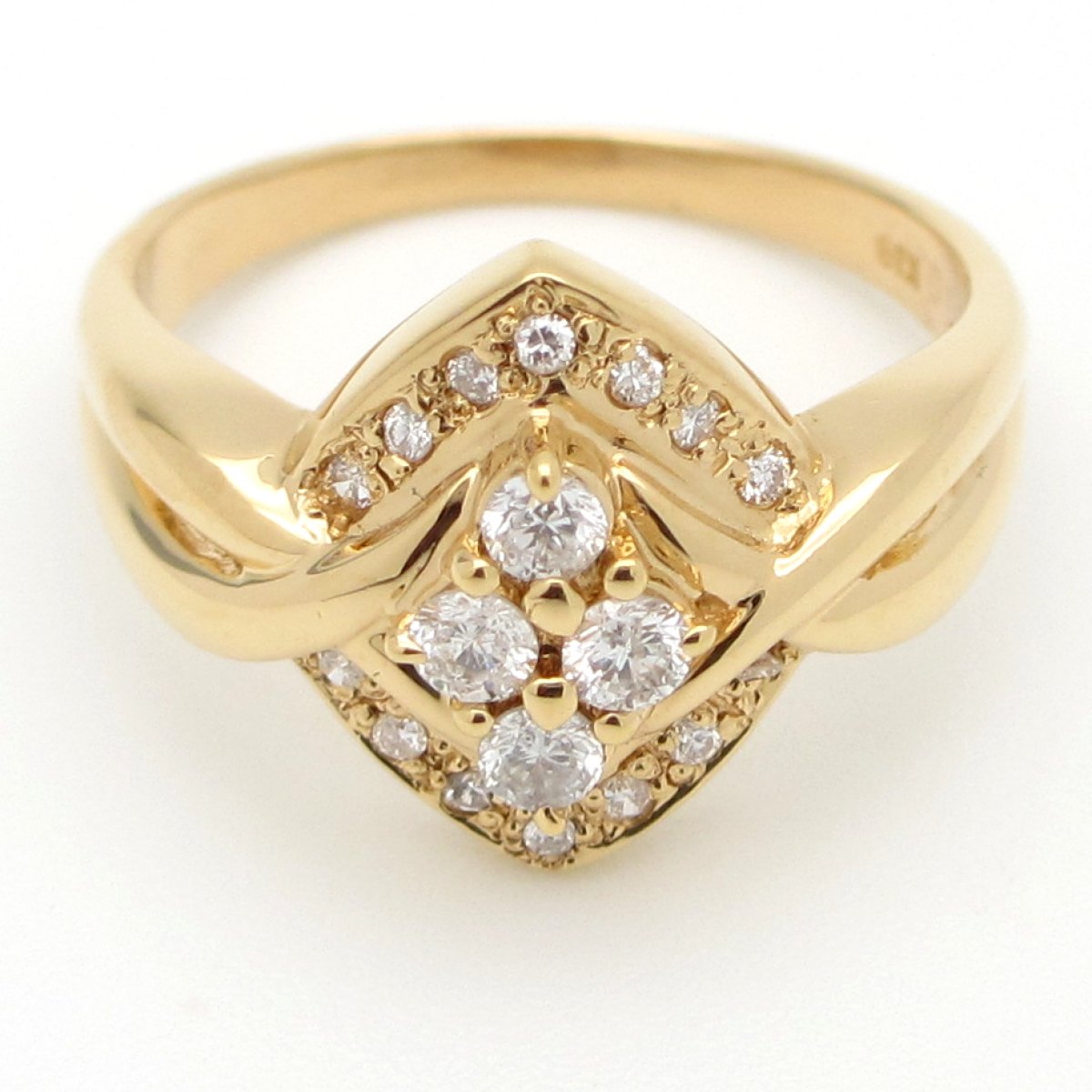 画像4: K18 ゴールド　イエローゴールド　YG　ダイヤモンド　0.30ct　指輪　中古　美品　新品仕上済　レディース　ジュエリー　ダイヤ　リング　4月誕生石　アクセサリー　サイズ12　質屋