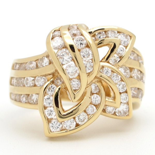 画像1: K18 ゴールド　イエローゴールド　YG　ダイヤモンド 1.74ct　指輪　中古　美品　4月誕生石　新品仕上済　レディース　ジュエリー　ダイヤ　リング　質屋