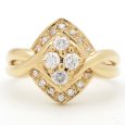 画像1: K18 ゴールド　イエローゴールド　YG　ダイヤモンド　0.30ct　指輪　中古　美品　新品仕上済　レディース　ジュエリー　ダイヤ　リング　4月誕生石　アクセサリー　サイズ12　質屋 (1)