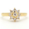 画像1: K18 ゴールド　イエローゴールド　YG　ダイヤモンド 0.30ct 指輪　フラワー 中古　美品　新品仕上済　レディース　ジュエリー　ダイヤ　リング　4月誕生石　質屋 (1)