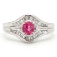 画像1: Pt900 プラチナ　ルビー 0.51ct　ダイヤモンド 0.48ct　 指輪 　ソーティング付　中古　美品　新品仕上済　レディース　ジュエリー　ダイヤ　リング　7月誕生石　質屋 (1)