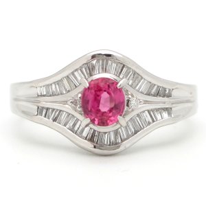 Pt900 プラチナ　ルビー 0.51ct　ダイヤモンド 0.48ct　 指輪 　ソーティング付　中古　美品　新品仕上済　レディース　ジュエリー　ダイヤ　リング　7月誕生石　質屋