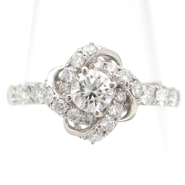 画像1: Pt950 プラチナ ダイヤモンド 0.202ct 0.35ct　指輪　ソ付　G/VS1/G  中古　美品　新品仕上済　レディース　ジュエリー　ダイヤ　リング　質屋