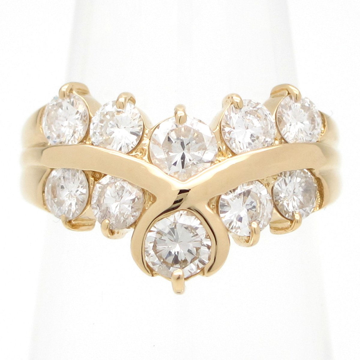 画像1: K18 ゴールド　K18YG　イエローゴールド　ダイヤモンド 1.62ct 指輪　中古　美品　ジュエリー リング　ダイヤ　レディース　アクセサリー 　ゴージャス　4月誕生石　質屋