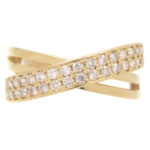 K18 ゴールド　K18YG　イエローゴールド　ダイヤモンド 0.40ct　指輪 　中古　美品　ジュエリー　レディース　ダイヤ　リング　アクセサリー　ゴージャス　4月誕生石　一文字　質屋
