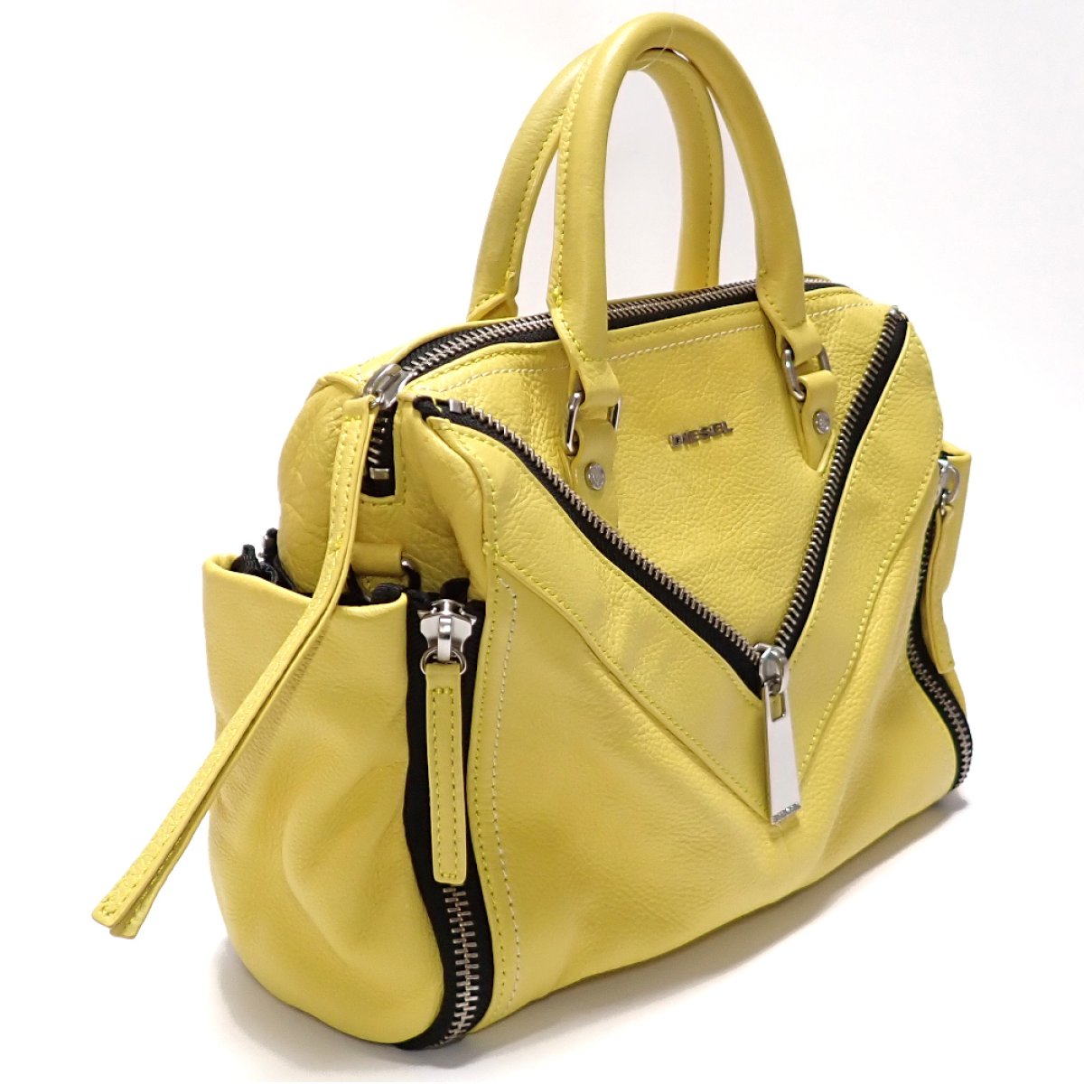 画像2: 【DIESEL】ディーゼル　レザー　ハンドバッグ　ストラップなし　中古　美品　イエロー　バッグ　メンズ　レディース　カジュアル　ファスナー　黄色　イタリア　質屋