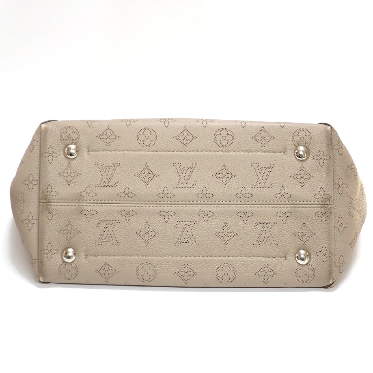 画像3: 【LOUIS VUITTON】ルイ・ヴィトン　モノグラム マヒナ　ヒナMM　ポーチ付　トートバッグ　ガレ　グレージュ　M53140　中古　バッグ　レザー　モノグラムマヒナ　レディース 　ベージュ　ショルダー　質屋　