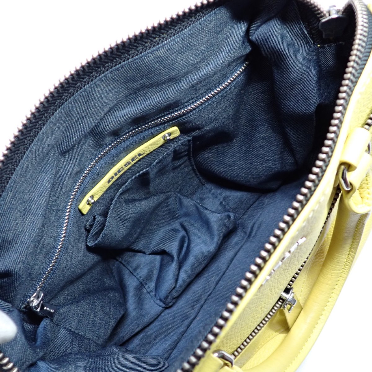 画像3: 【DIESEL】ディーゼル　レザー　ハンドバッグ　ストラップなし　中古　美品　イエロー　バッグ　メンズ　レディース　カジュアル　ファスナー　黄色　イタリア　質屋