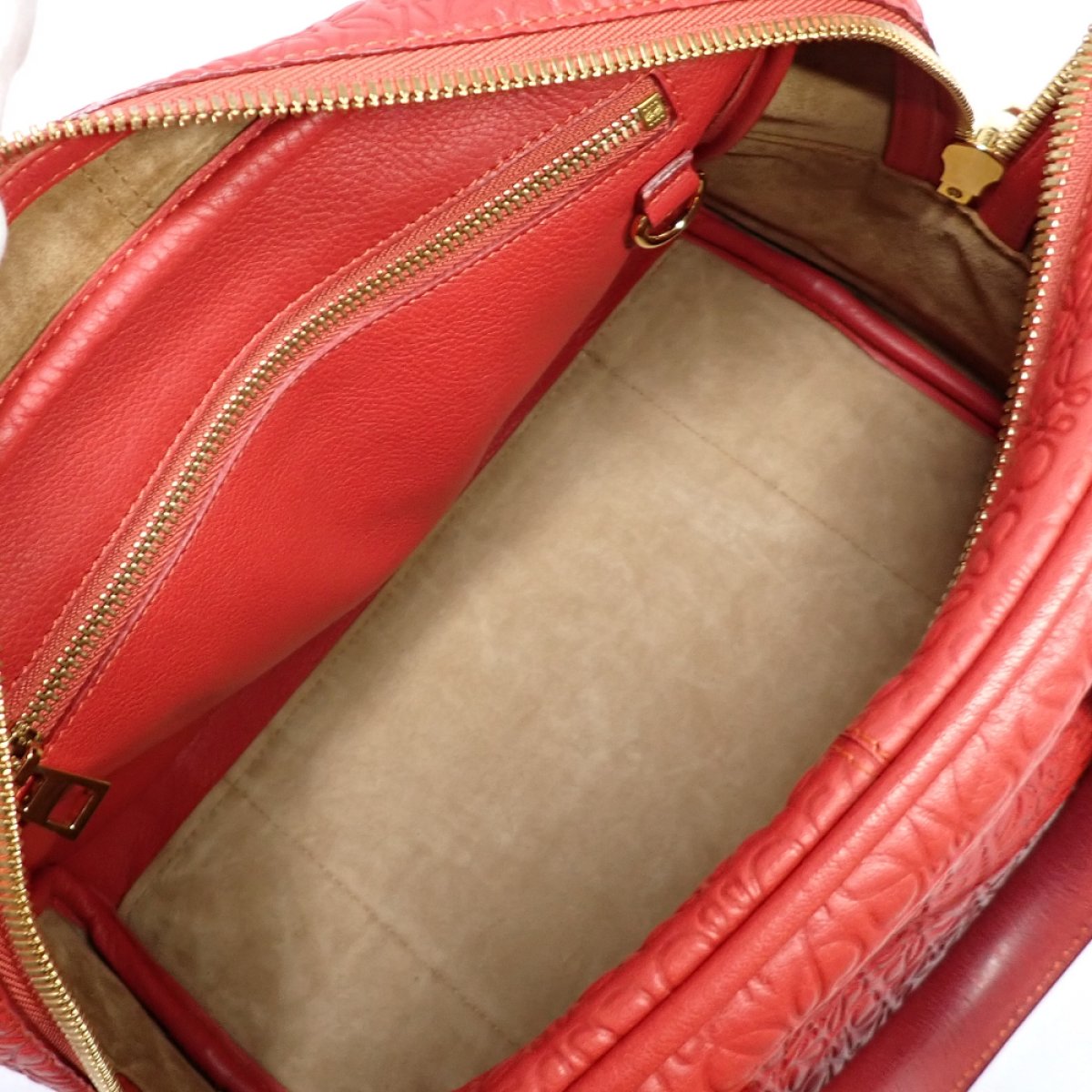 画像3: 【LOEWE】 ロエベ アマソナ 75　2WAY　ハンドバッグ ショルダーバッグ　レザー　レッド　アナグラム　中古　 レディース 　美品　質屋