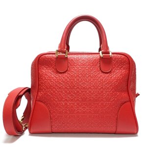 【LOEWE】 ロエベ アマソナ 75　2WAY　ハンドバッグ ショルダーバッグ　レザー　レッド　アナグラム　中古　 レディース 　美品　質屋