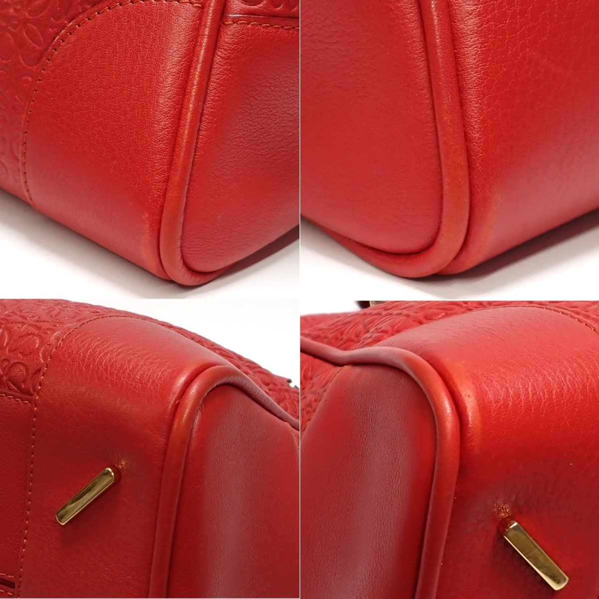 画像4: 【LOEWE】 ロエベ アマソナ 75　2WAY　ハンドバッグ ショルダーバッグ　レザー　レッド　アナグラム　中古　 レディース 　美品　質屋