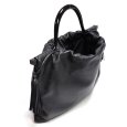 画像2: 【LOEWE】 ロエベ　ナッパレザー　アナグラム　バッグ　黒　レザー　フリンジ　巾着　中古　ブラック　レディース 　ハンドバッグ　柔らかい　レザー　ワンハンドル　ブラック　美品　質屋 (2)