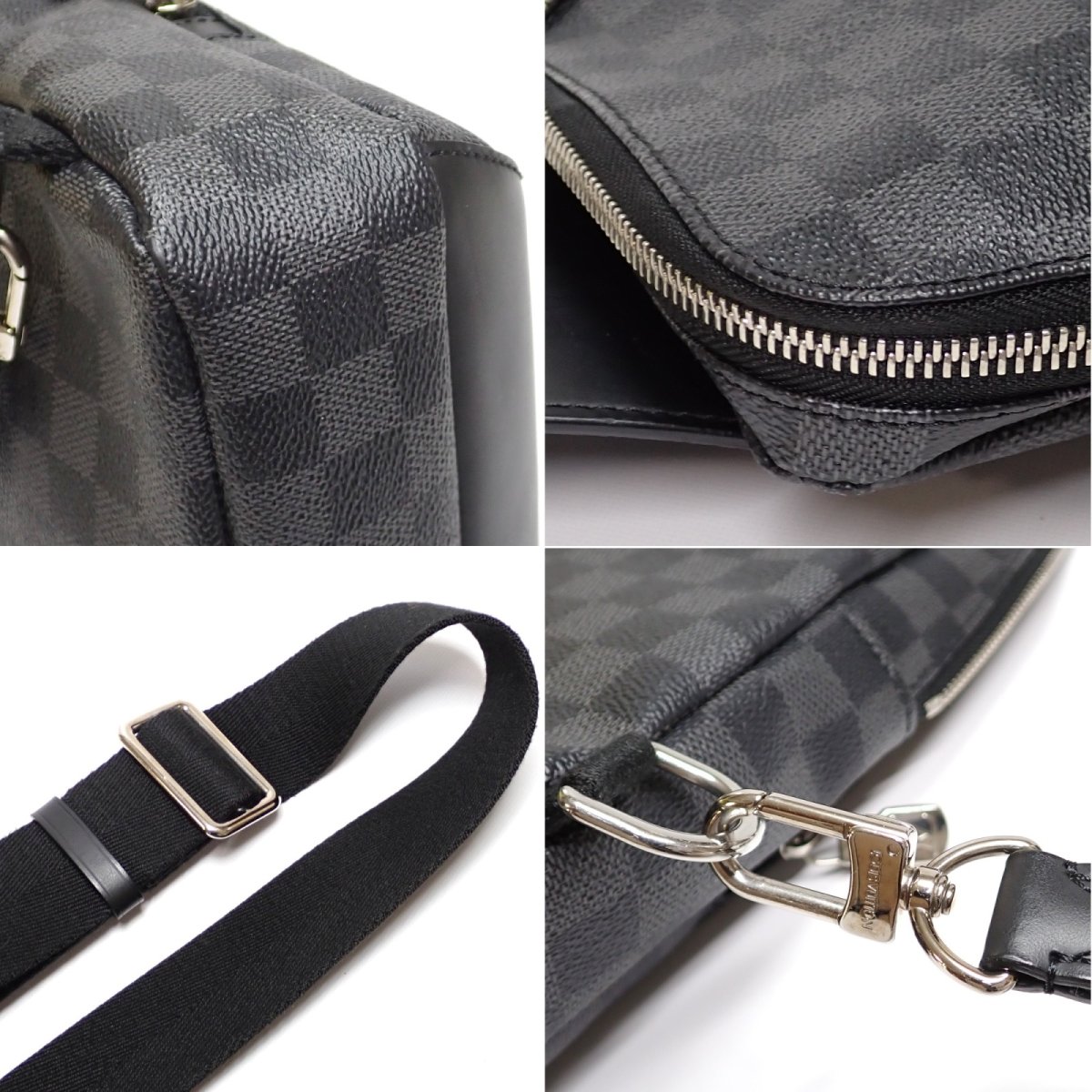 画像4: 【LOUIS VUITTON】ルイ ヴィトン アヴェニュー・スリングバッグ　ボディバッグ　N41719　ダミエ・グラフィット 斜め掛け　中古　メンズ　バッグ　質屋