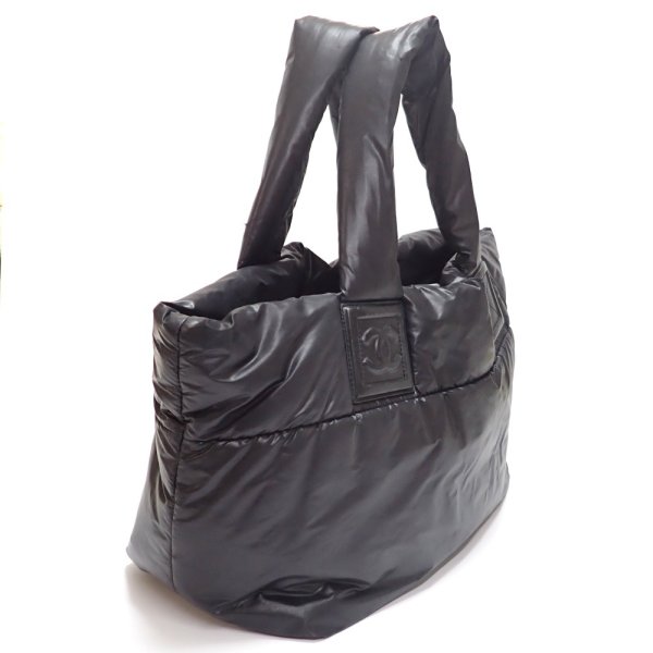 画像2: 【CHANEL】シャネル　コココクーン　スモールトート　トートバッグ　ハンドバッグ　A40178　ナイロン　ブラック 黒 　レディース　バッグ　中古　シャネル　軽い　カード　 質屋
