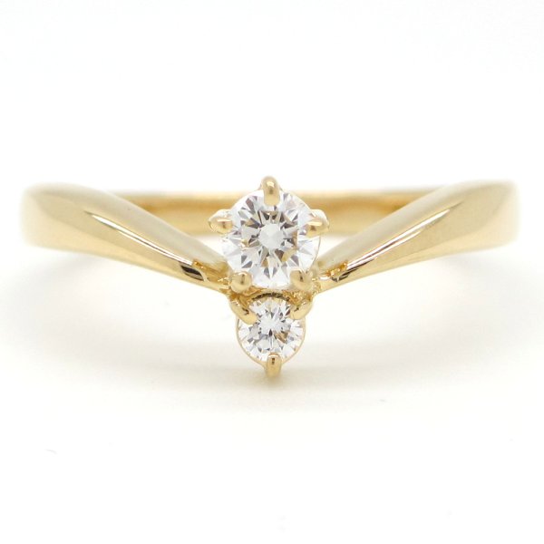 画像1: 【MIKIMOTO】ミキモト　K18　ゴールド　YG　イエローゴールド　ダイヤモンド 0.16ct　指輪　中古　美品　新品仕上済　ダイヤ　リング　4月誕生石　レディース　ジュエリー　ブランドジュエリー　高品質　質屋
