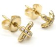 画像3: 【TIFFANY&Co.】ティファニー　クロスステッチ　750　YG　イエローゴールド　ダイヤモンド　クロス　ピアス　ゴールド 　ダイヤ　中古　美品　K18　ブランドジュエリー　レディース　ジュエリー　4月誕生石　質屋 (3)