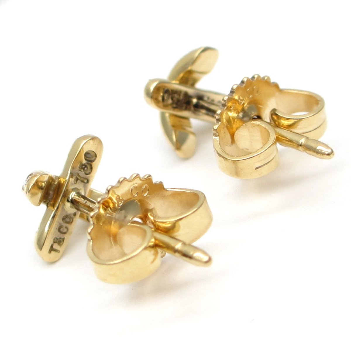 画像4: 【TIFFANY&Co.】ティファニー　クロスステッチ　750　YG　イエローゴールド　ダイヤモンド　クロス　ピアス　ゴールド 　ダイヤ　中古　美品　K18　ブランドジュエリー　レディース　ジュエリー　4月誕生石　質屋