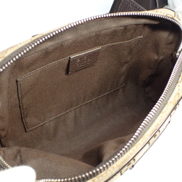 画像3: 【GUCCI】 グッチ　ウエストバッグ　ウエストポーチ　GGキャンバス　レザー　中古　449174　ボディバッグ　バッグ　アウトレット　メンズ　レディース　美品　ブラウン　ベージュ　旅行　トラベル　ITALY　イタリー　質屋
