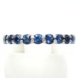 画像1: Pt900 プラチナ　ブルー　サファイア 0.88ct　ハーフエタニティ　天然コランダム　指輪　中古　鑑別書付　美品　新品仕上げ済　リング　レディース　ジュエリー　一文字型　質屋　9月誕生石 (1)