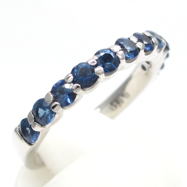 画像3: Pt900 プラチナ　ブルー　サファイア 0.88ct　ハーフエタニティ　天然コランダム　指輪　中古　鑑別書付　美品　新品仕上げ済　リング　レディース　ジュエリー　一文字型　質屋　9月誕生石