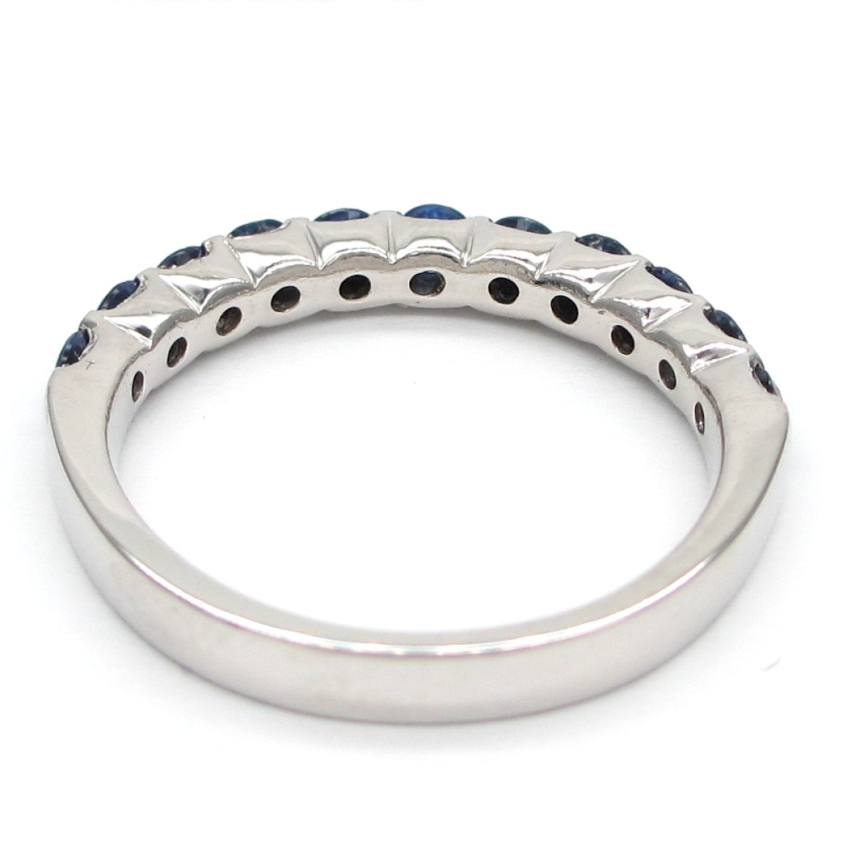 画像4: Pt900 プラチナ　ブルー　サファイア 0.88ct　ハーフエタニティ　天然コランダム　指輪　中古　鑑別書付　美品　新品仕上げ済　リング　レディース　ジュエリー　一文字型　質屋　9月誕生石