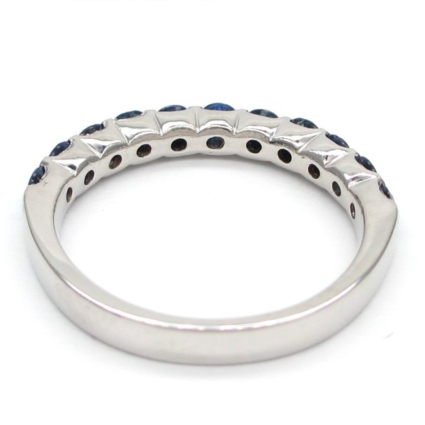 画像4: Pt900 プラチナ　ブルー　サファイア 0.88ct　ハーフエタニティ　天然コランダム　指輪　中古　鑑別書付　美品　新品仕上げ済　リング　レディース　ジュエリー　一文字型　質屋　9月誕生石