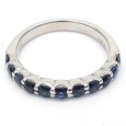 画像2: Pt900 プラチナ　ブルー　サファイア 0.88ct　ハーフエタニティ　天然コランダム　指輪　中古　鑑別書付　美品　新品仕上げ済　リング　レディース　ジュエリー　一文字型　質屋　9月誕生石 (2)