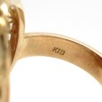 画像4: K18　ゴールド　イエローゴールド　YG 珊瑚　ダイヤモンド 0.12ct 指輪　鑑別書付　新品仕上げ済　中古　美品　レディース　サンゴ　ダイヤ　リング　天然さんご　珊瑚　高品質　高級　ジュエリー質屋　3月誕生石 (4)