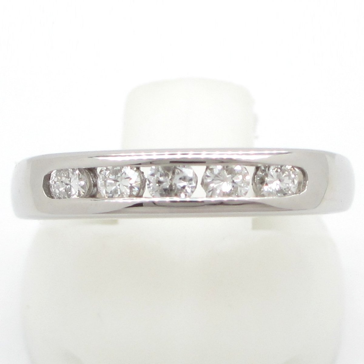 画像1: Pt900 プラチナ　ダイヤモンド　0.25ct　指輪　中古　ダイヤ　美品　新品仕上げ済　リング　レディース　ジュエリー　一文字型　質屋　4月誕生石